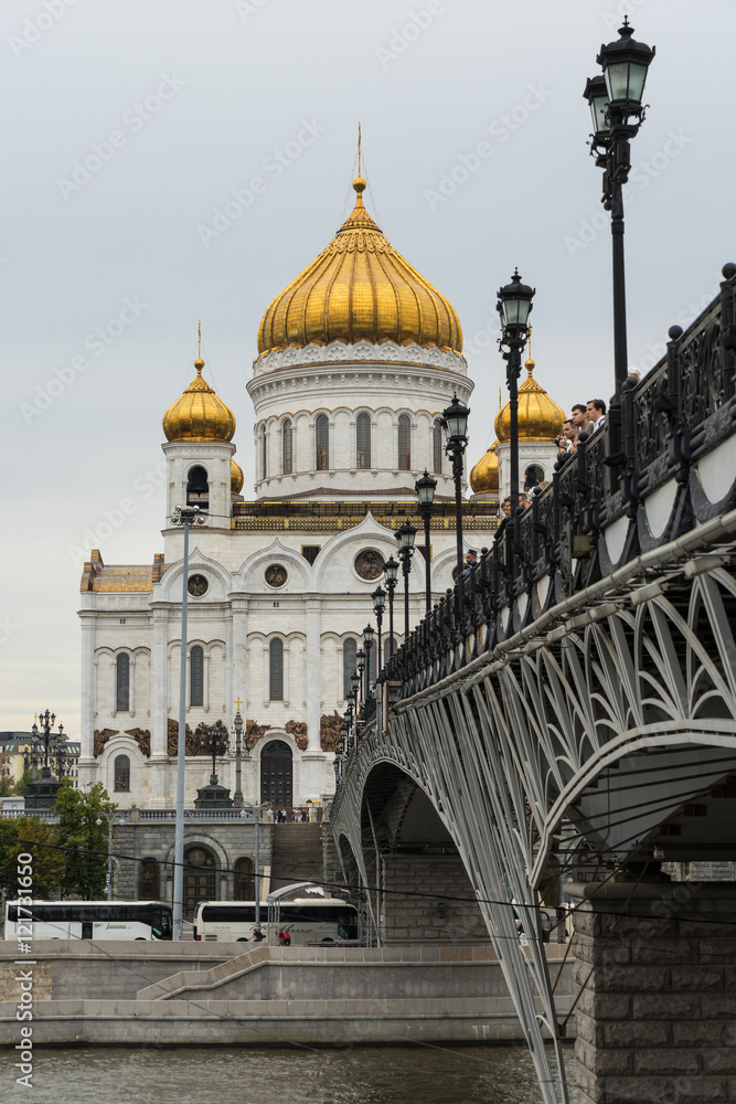 MOSCOW - AUGUST 21, 2016: Cathedral of Christ the Savior near the Kremlin on August 21, 2016 in Moscow, Russia.