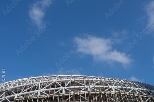 The Modern building on blue sky background
