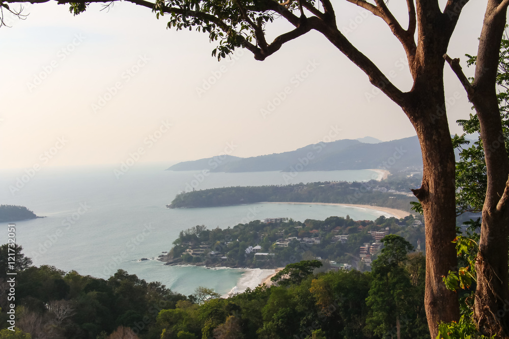 Landscape of Karon view point at Phuket province in Thailand.