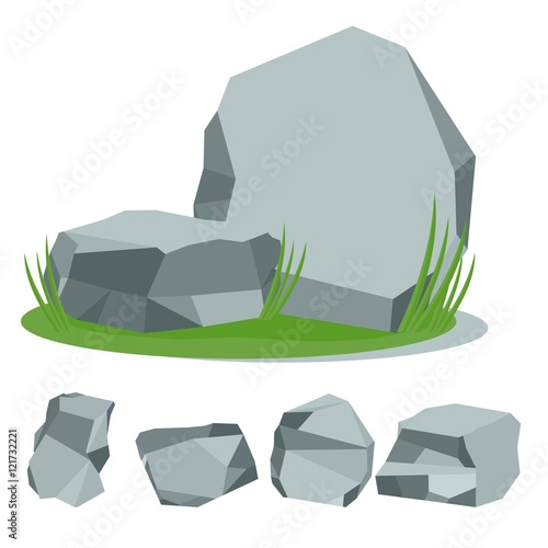 rock stone with grass