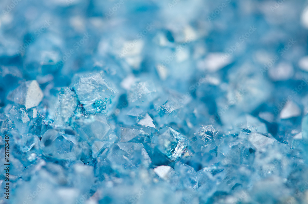 Blue crystals Agate mineral its blurred natural background Blue crystals Agate mineral its blurred natural background