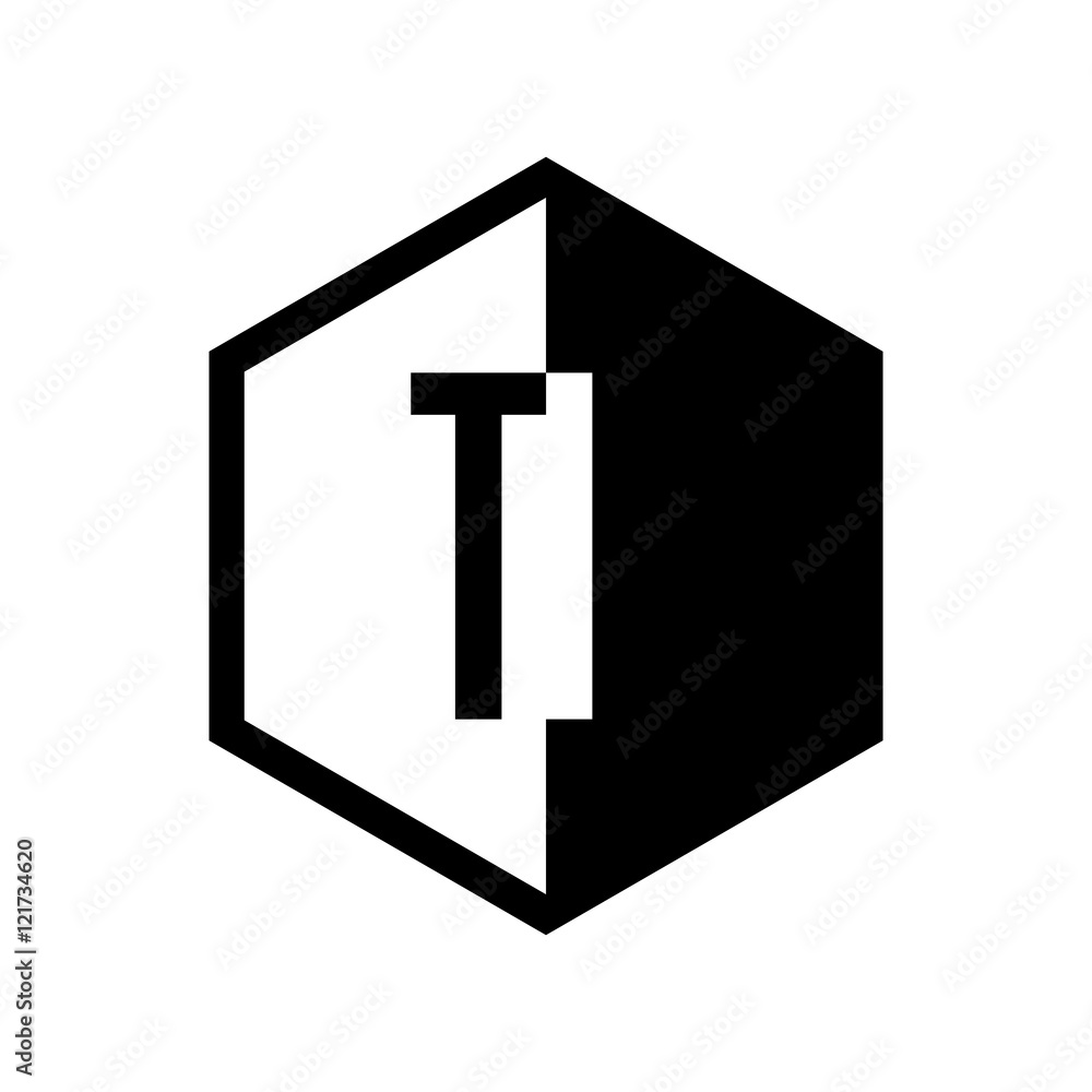 INITIAL hexsagonal HALF LOGO