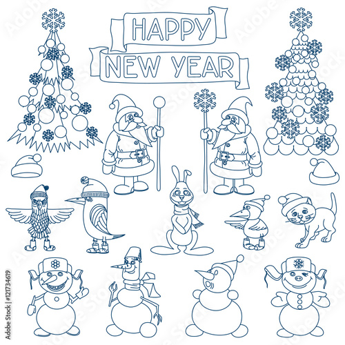 Holiday card with snowflakes and says Happy new year.