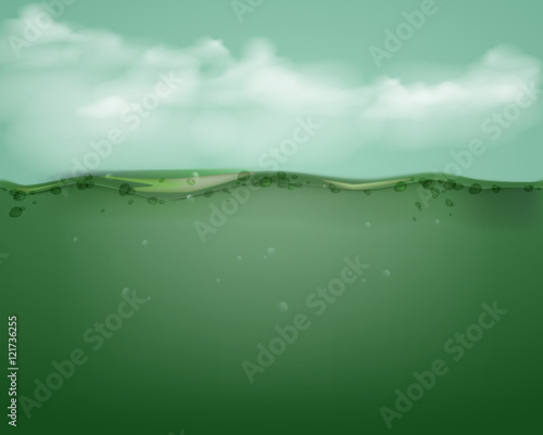 Underwater part and clouds.vector illustration