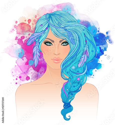 Boho style fashion girl.