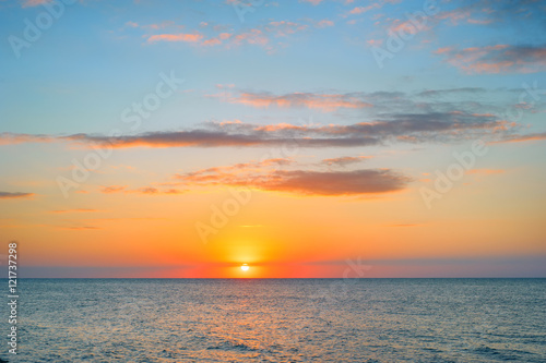 Sunset in the sea