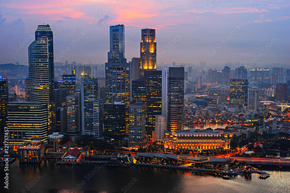 Obraz premium Business downtown of Singapore