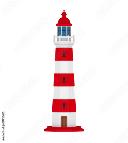 Red Lighthouse Isolated