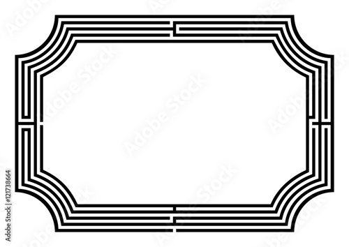 Black frame arranged as four-lane maze providing horizontal copy space with inverted rounded corners.