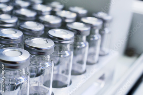 Glass vials for liquid samples. photo