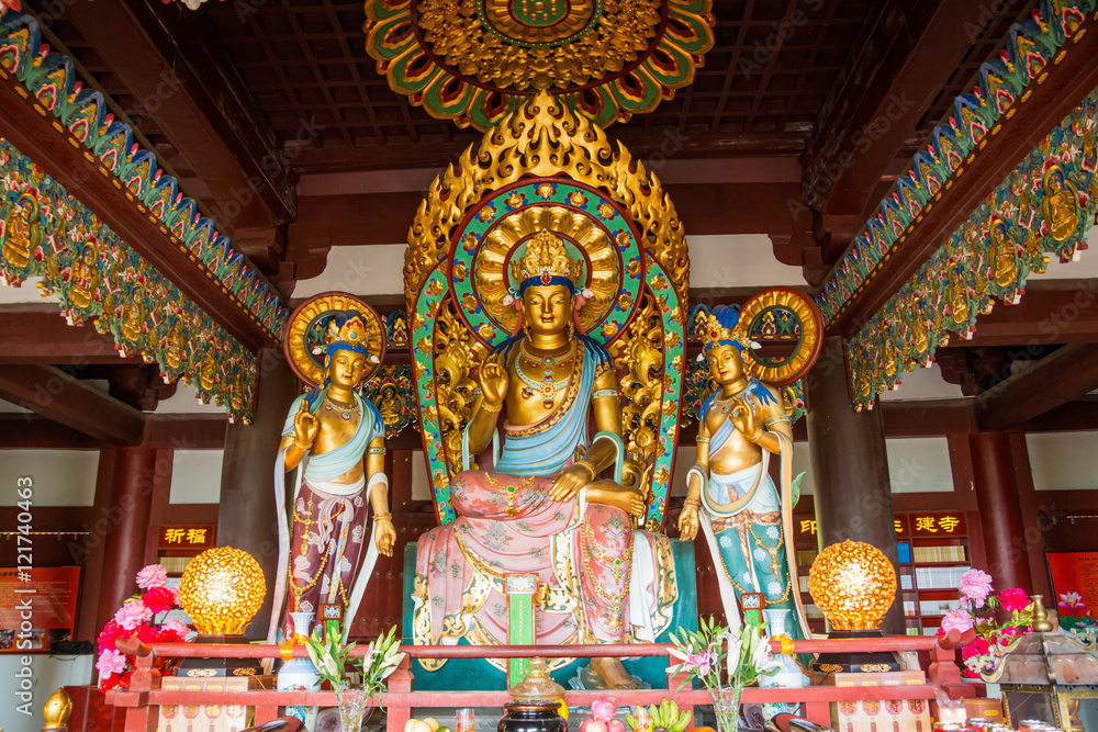 Interior view of one of Temple in Nanshan park