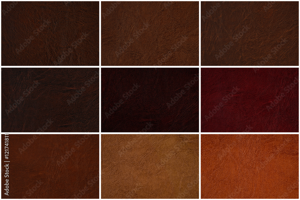 Leather texture set in several shades of Brown