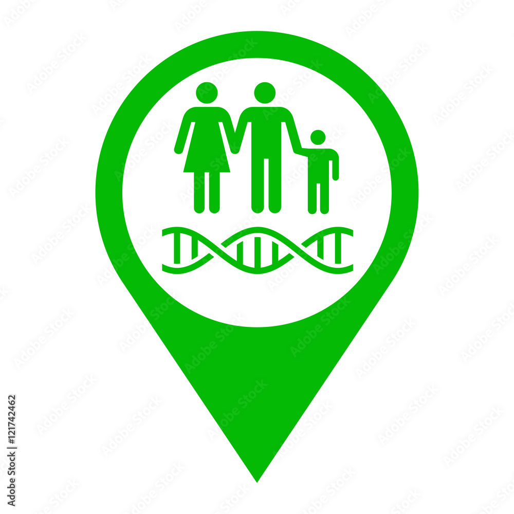 Icono plano localizacion ADN verde Icono plano localizacion ADN verde