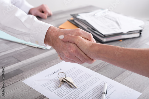 Handshake in a real estate transaction photo