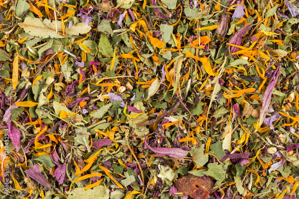Dried herbal tea leaves Dried herbal tea leaves