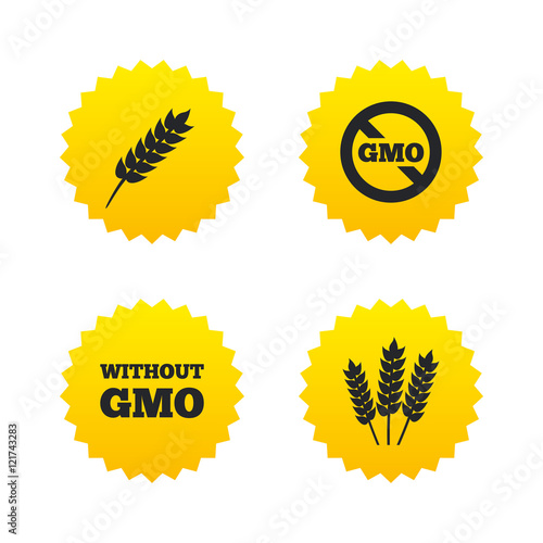 Agricultural icons. GMO free symbols.