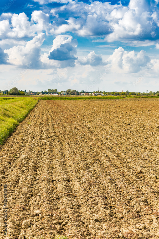 plowed land in countryside