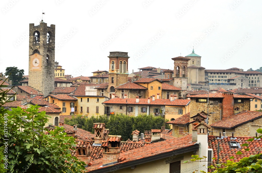 View at Old Town Citta Alta of Bergamo