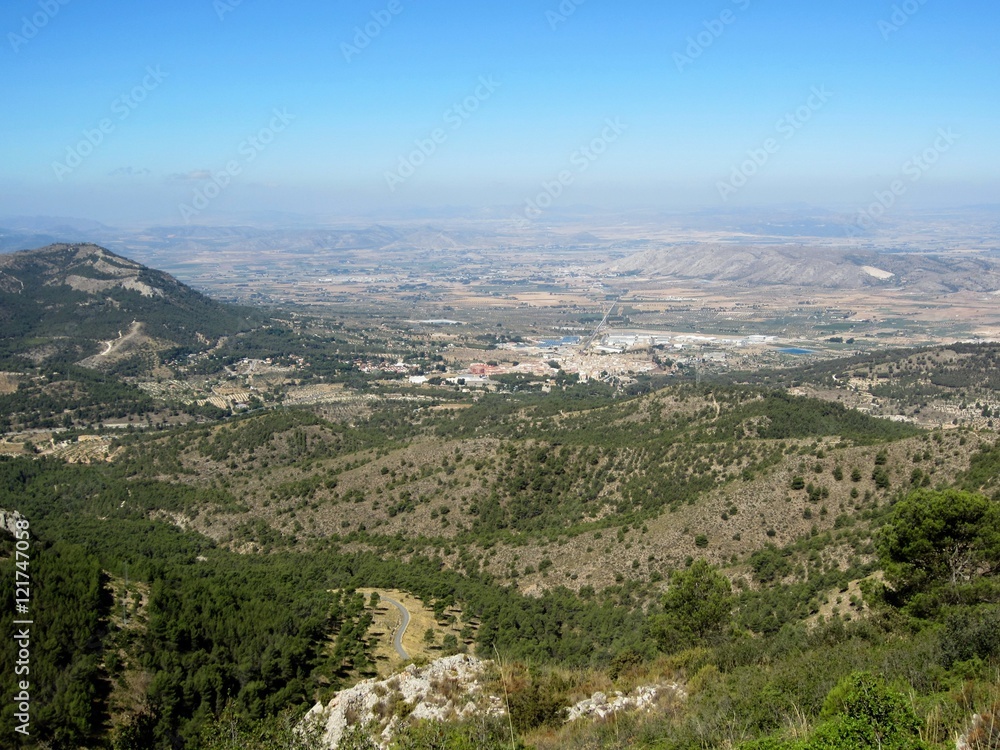 view from Sierra del Reconco Alicante to Biar and Villena