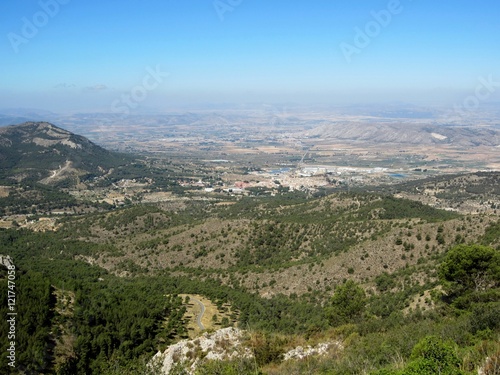 view from Sierra del Reconco Alicante to Biar and Villena