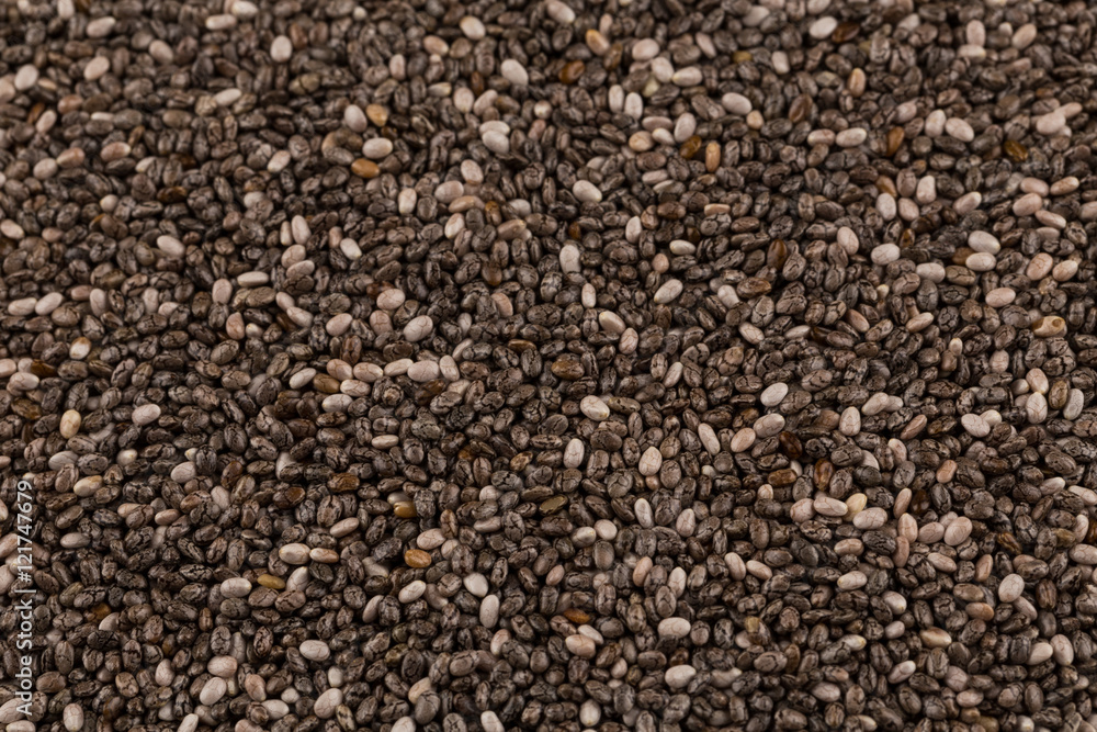 Chia seeds closeup Chia seeds closeup