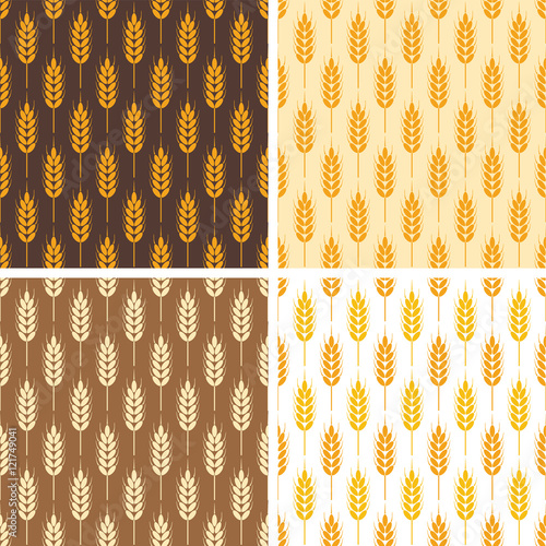 vector collection of seamless repeating wheat patterns