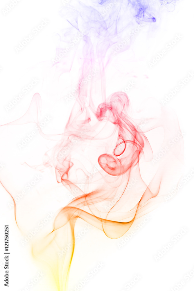 The movement of smoke cigarettes on a white background . The movement of smoke cigarettes on a white background .