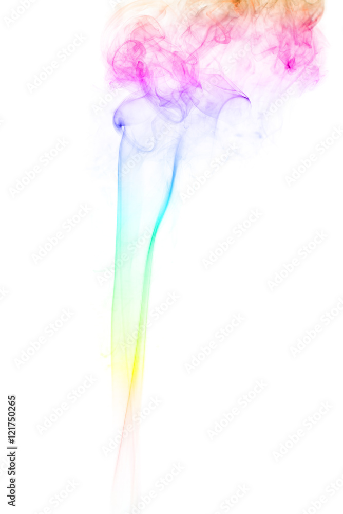 Obraz premium The movement of smoke cigarettes on a white background .