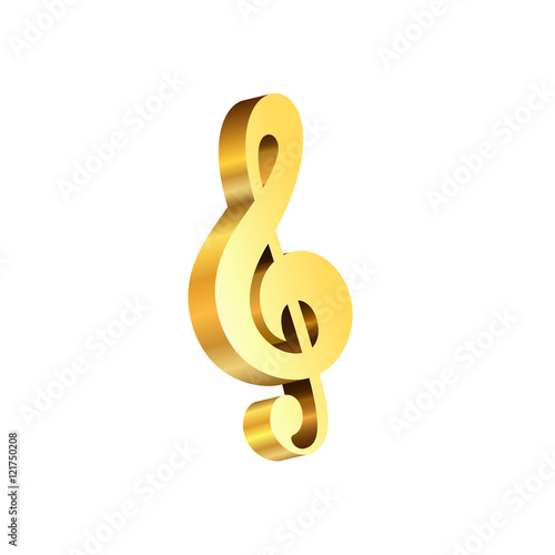 Vector gold treble clef
