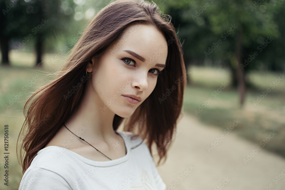 portrait of a beautiful girl closeup on street portrait of a beautiful girl closeup on street