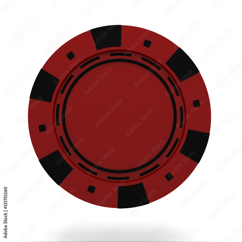 single red casino chip isolated on white background single red casino chip isolated on white background