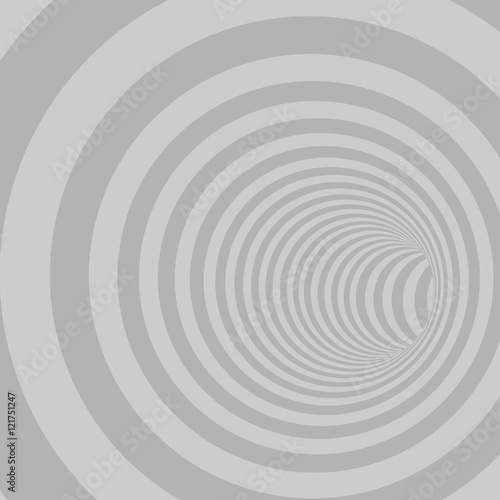 Grey Circle Striped Abstract Tunnel