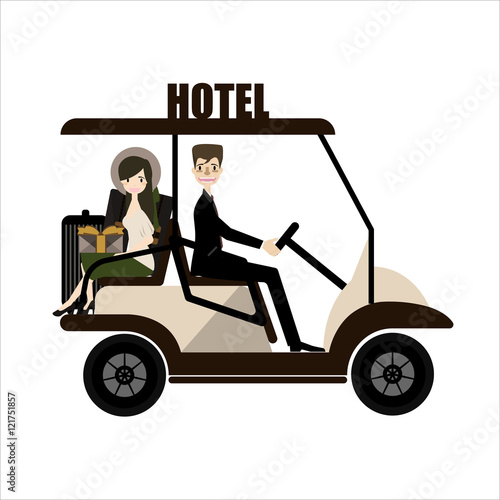 Buggy car In a hotel.vector