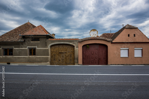 Fototapeta Naklejka Na Ścianę i Meble -  Typical Saxon houses in Miercurea Sibiului town in Romania