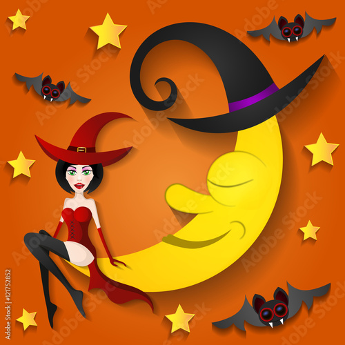 witch on the moon
