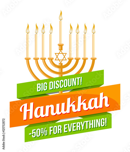 Happy Hanukkah Sale Emblem Design