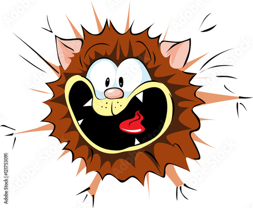 crazy cat scare cartoon - vector illustration