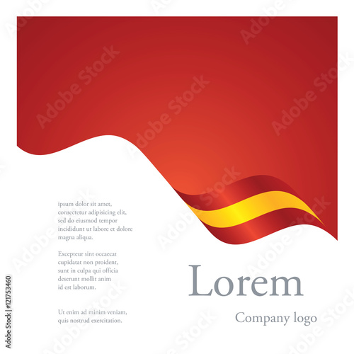 New brochure abstract design modular single pattern of wavy flag ribbon of Spain