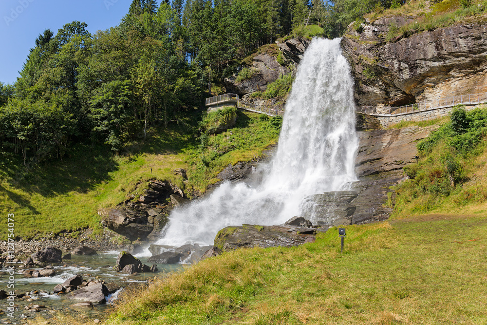 Steinsdalsfossen waterfall in Hordaland, Norway Steinsdalsfossen waterfall in Hordaland, Norway