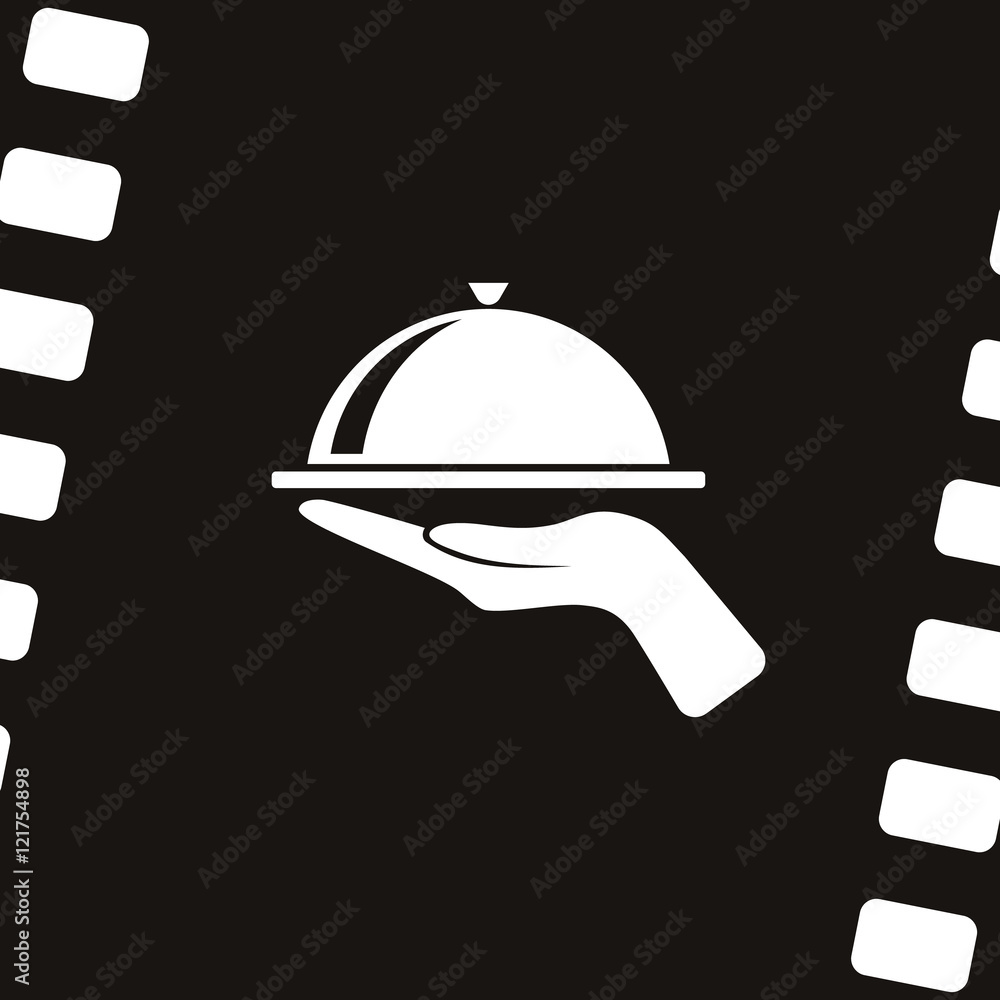 Fototapeta premium Hot proper meal plate vector icon