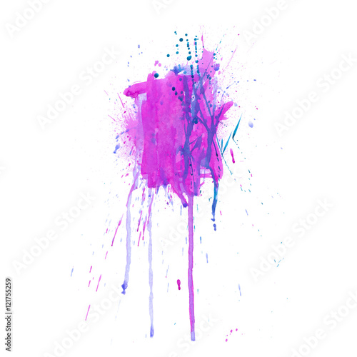 Colorful abstract watercolor texture with splashes and spatters and drips. Modern creative watercolor background for trendy design.