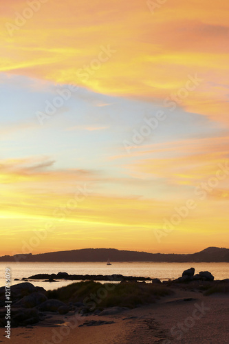 cloudy sunset in the beach