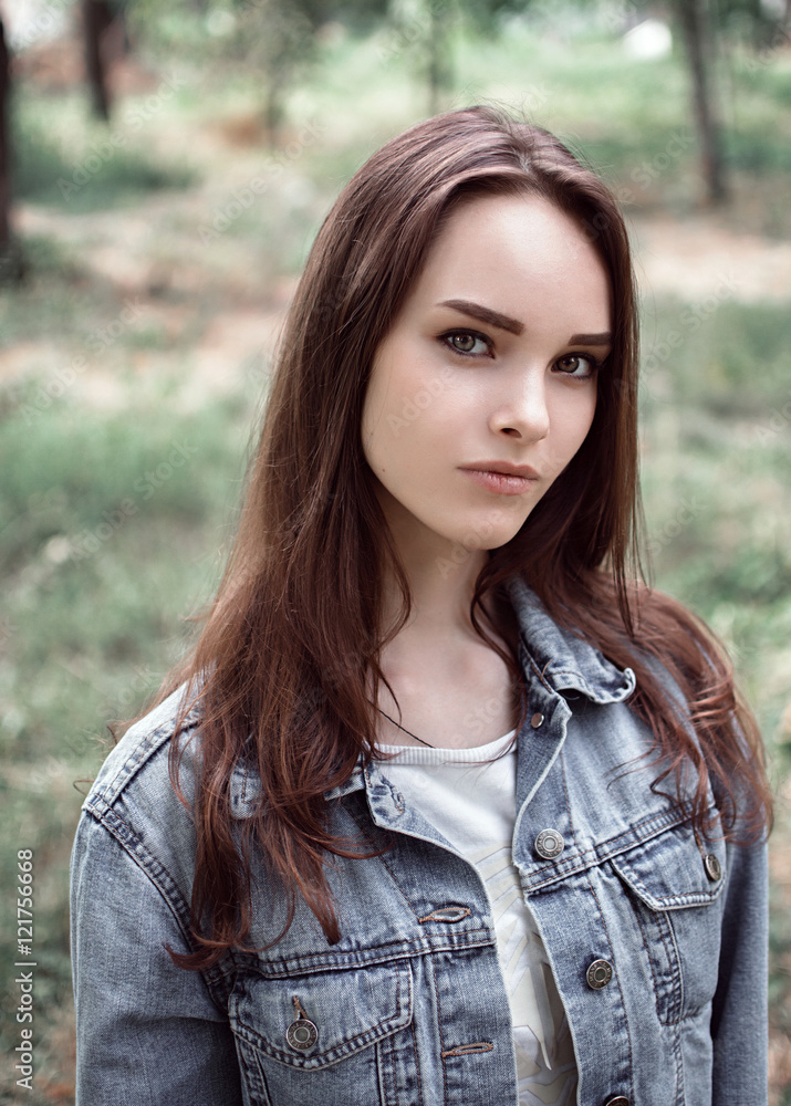 portrait of a beautiful girl closeup on street portrait of a beautiful girl closeup on street