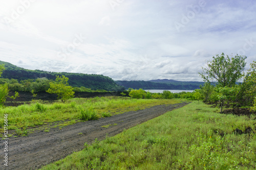 masaya volcano natural park road with views at masaya lagoon