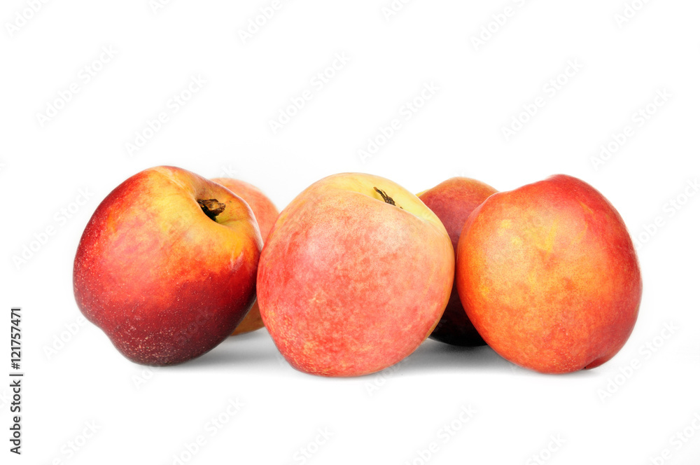 Nectarines on a white background Nectarines on a white background