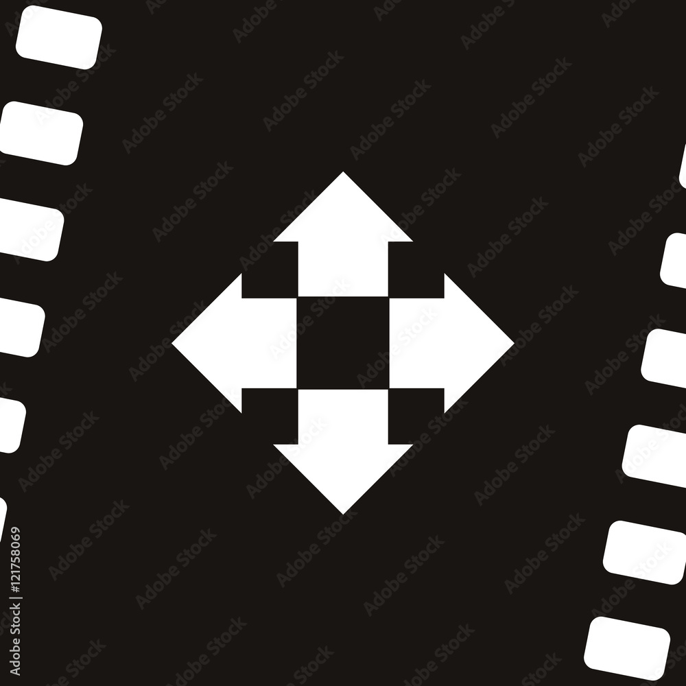 Four arrows solid body flat icon Four arrows solid body flat icon