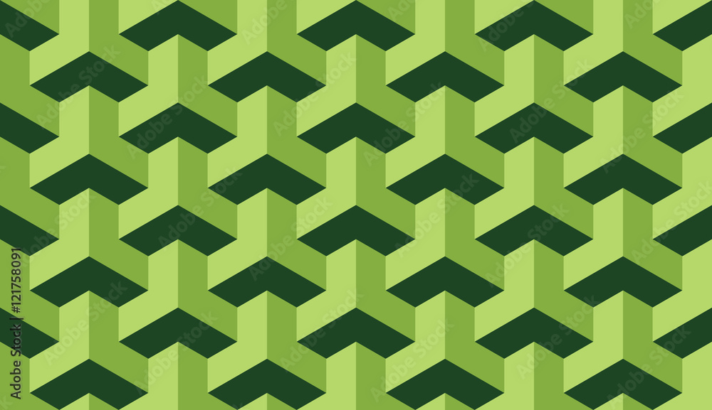 Seamless green and white op art trilateral hexagonal pattern vector Seamless green and white op art trilateral hexagonal pattern vector