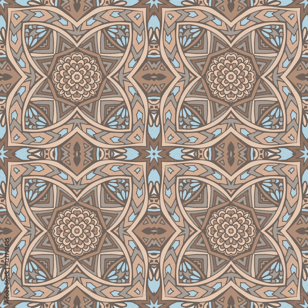 Abstract geometric tiled seamless pattern 