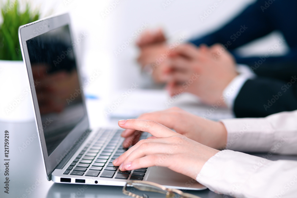Group of business people working together in office Group of business people working together in office