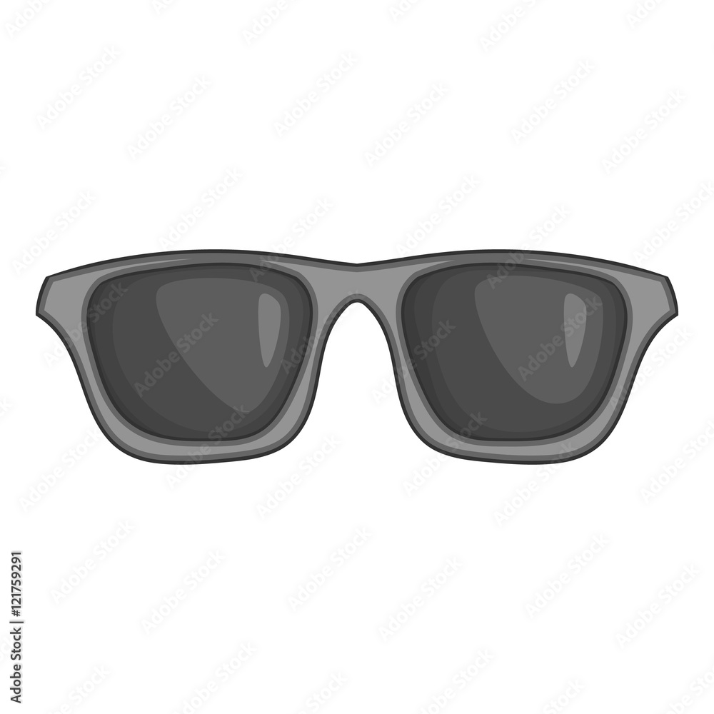 Summer glasses icon in black monochrome style isolated on white background. Sun protection symbol vector illustration Summer glasses icon in black monochrome style isolated on white background. Sun protection symbol vector illustration